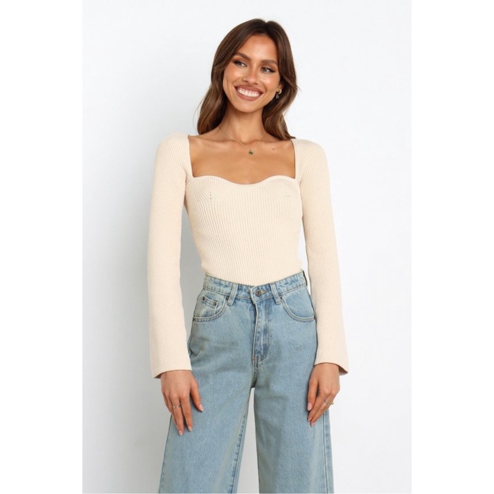 BNWT - Petal & Pup Aquerelle Knit Sweater in Beige - Size 4